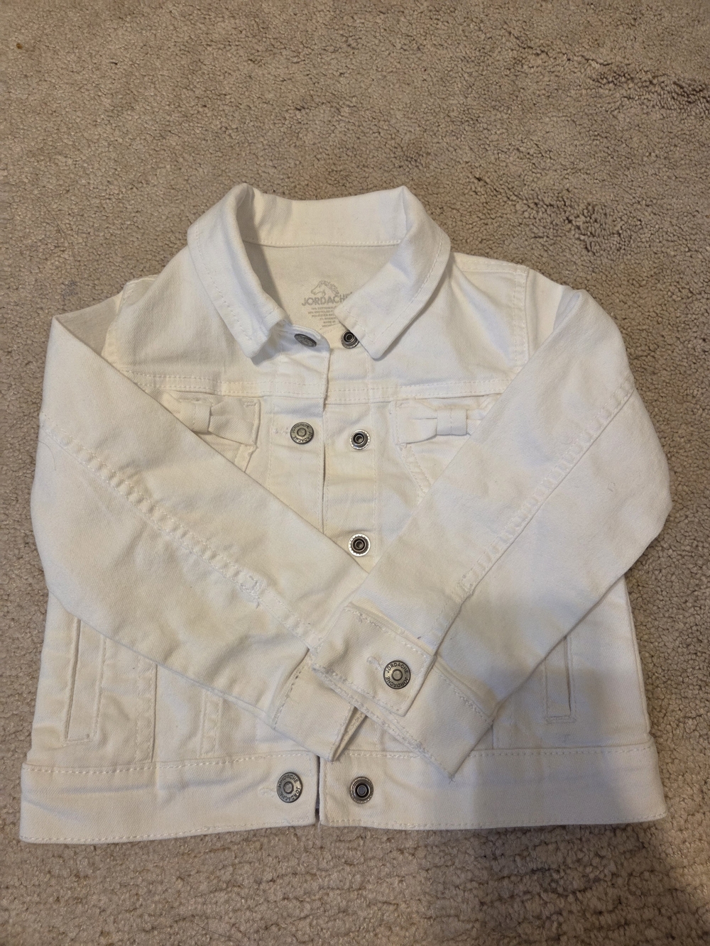 Jordache White Kids Denim Jacket with Button Front